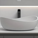 White Specialty Engineered Stone Center Bowl Sinks Image - 8