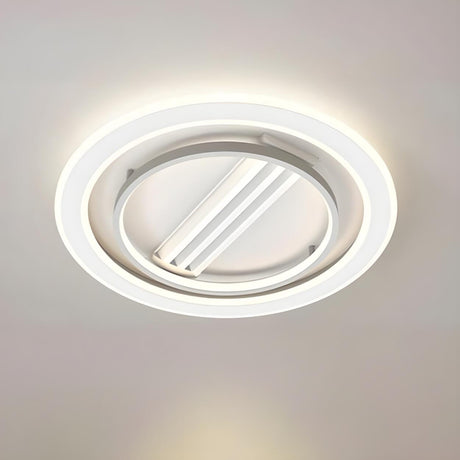 White Square Geometric Bladeless Ceiling Fan with Light Image - 2