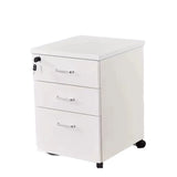 White Square Wood Lockable Sliding Short Filing Cabinet Image - 3