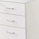 White Square Wood Lockable Sliding Short Filing Cabinet Image - 5