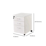 White Square Wood Lockable Sliding Short Filing Cabinet #size