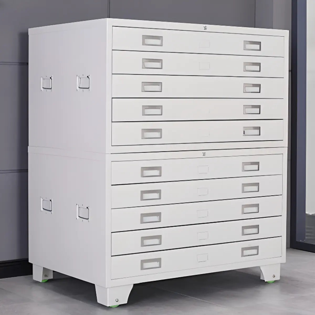 White Stackable Lateral Steel Storage Filing Cabinet Image - 6