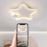 White Star Flush Mount Light Kids' Room Decor 2-Light Image - 15