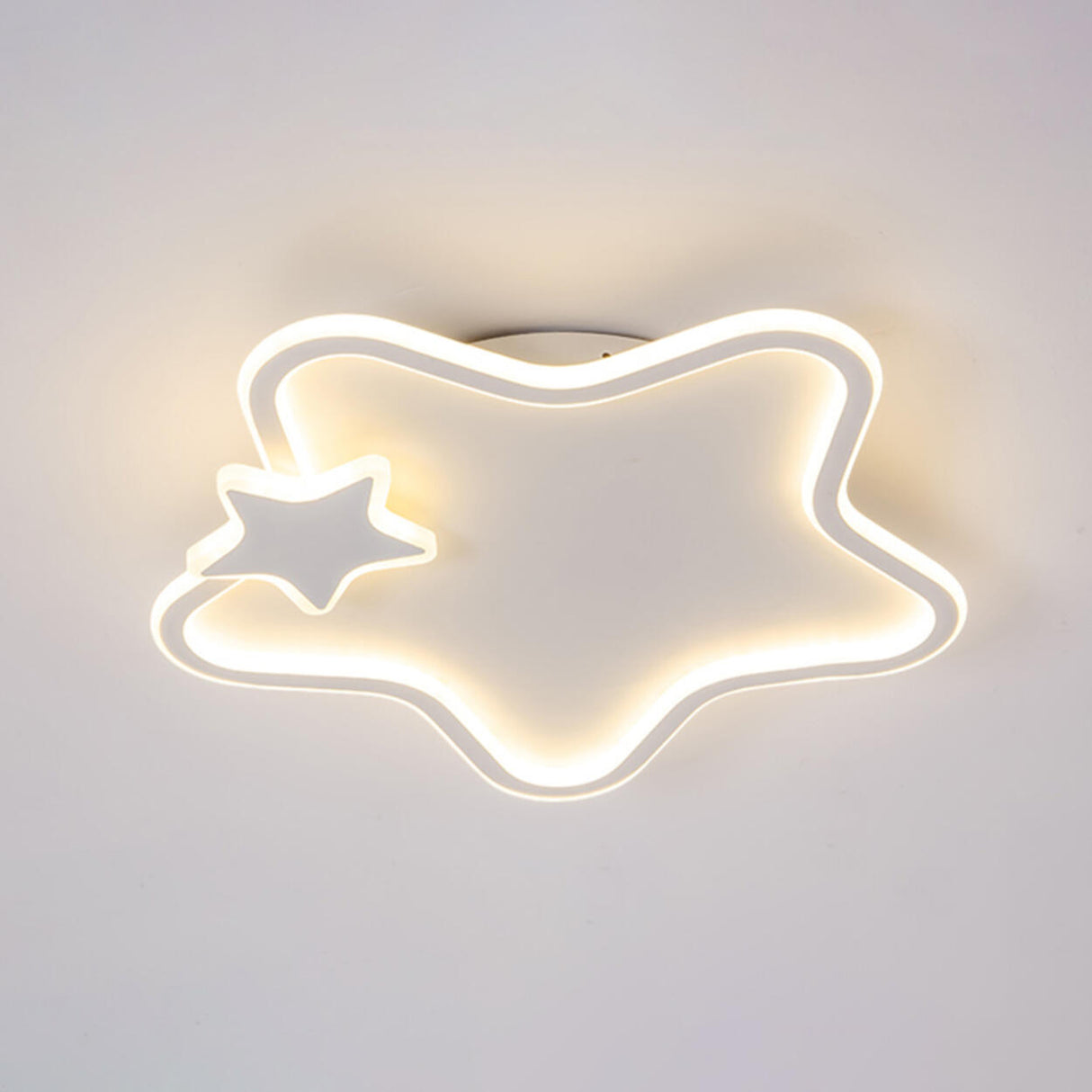 White Star Flush Mount Light Kids' Room Decor 2-Light Image - 8