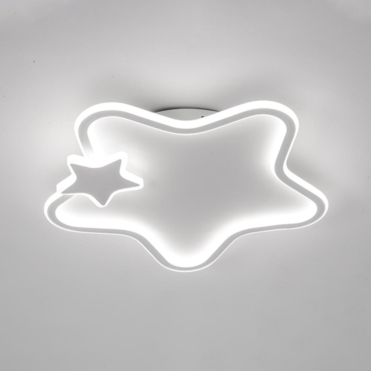 White Star Flush Mount Light Kids' Room Decor 2-Light Image - 9