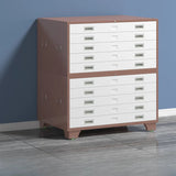 White Steel Lateral Lockable Filing Cabinet with Wheels Image - 13