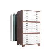 White Steel Lateral Lockable Filing Cabinet with Wheels Image - 16