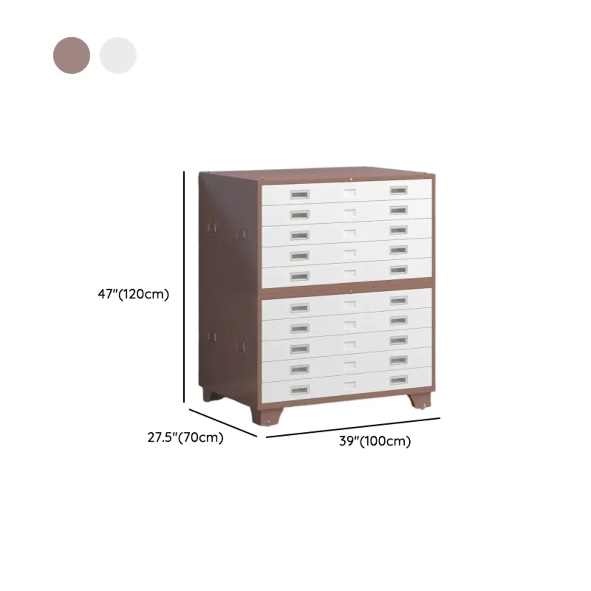 White Steel Lateral Lockable Filing Cabinet with Wheels Image - 22