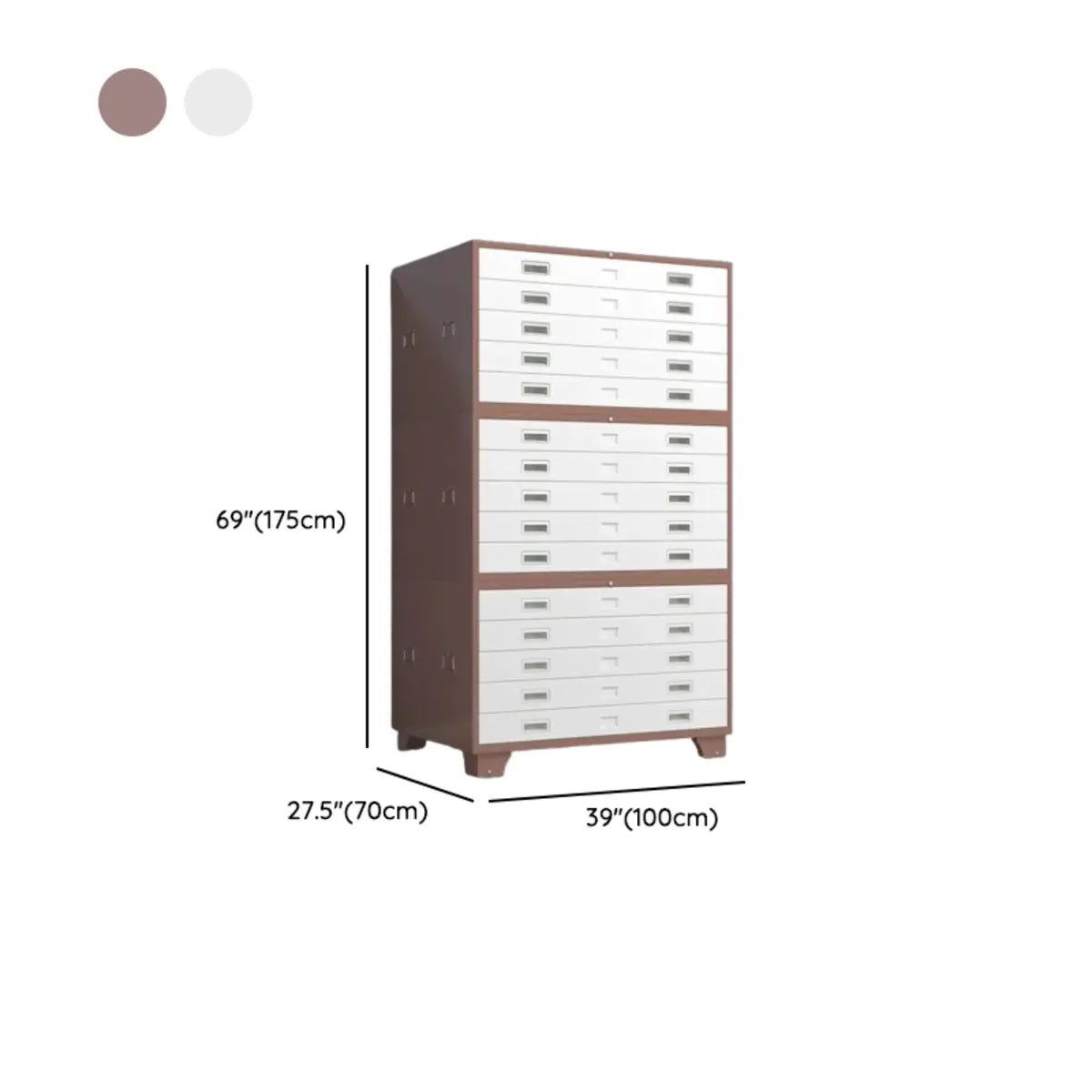 White Steel Lateral Lockable Filing Cabinet with Wheels Image - 23