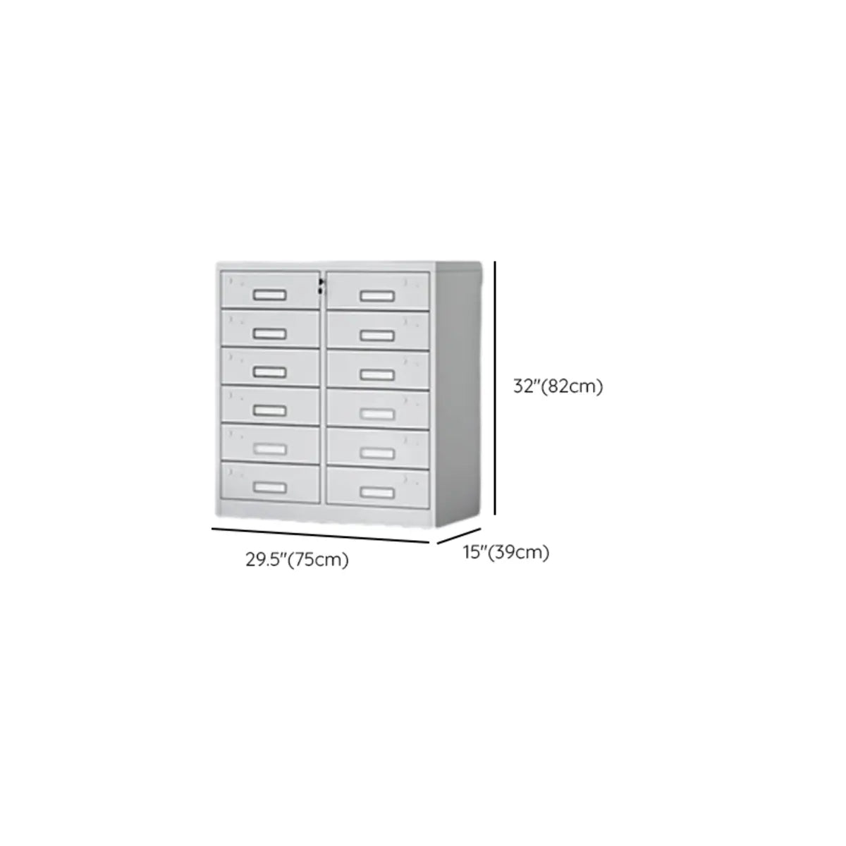 White Steel Lockable Office Storage Cabinet with Drawers 