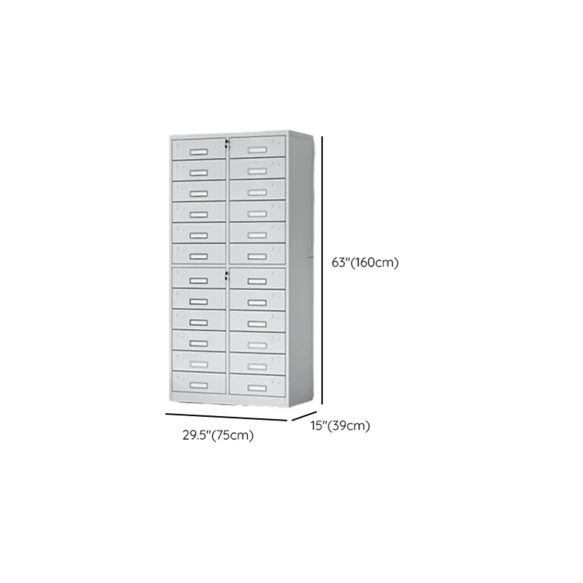 White Steel Lockable Office Storage Cabinet with Drawers Image - 30