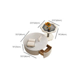 White Stone Nesting Round Coffee Table with Storage Image - 20