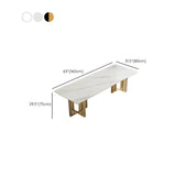 White Stone Rectangle Gold Sled Conference Desk for Six Image - 11