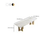 White Stone Rectangle Gold Sled Conference Desk for Six Image - 13