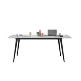 White Stone Rectangle Long Conference Desk 12 People Image - 2