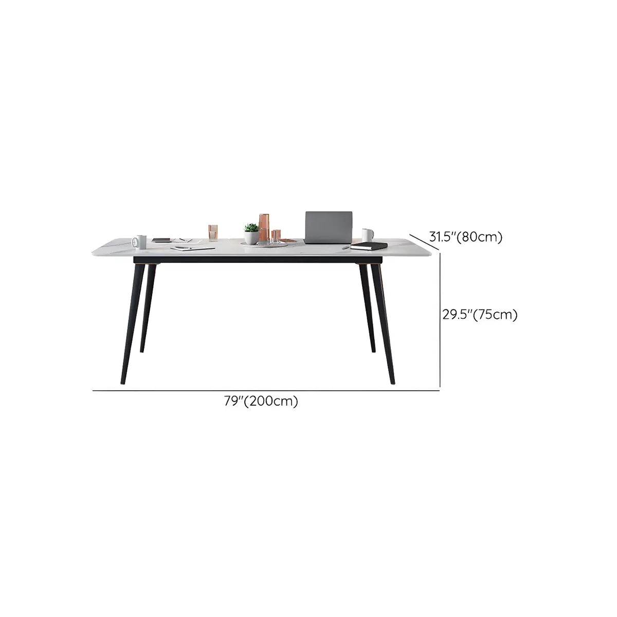 White Stone Rectangle Long Conference Desk 12 People 