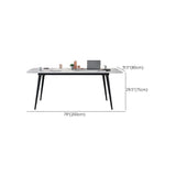 White Stone Rectangle Long Conference Desk 12 People #size