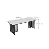 White Stone Top Steel Sled Conference Table 6-Person Image - 8