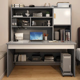 White Storage Large Office Furniture Set Desk with Hutch Image - 3