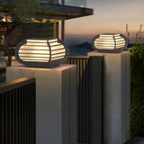 White Stylish Oval Lantern Metal Outdoor Table Lamp Image - 2