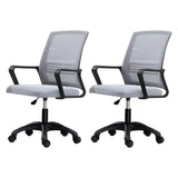 White Swivel Contemporary Mesh Ergonomic Office Chair Image - 14