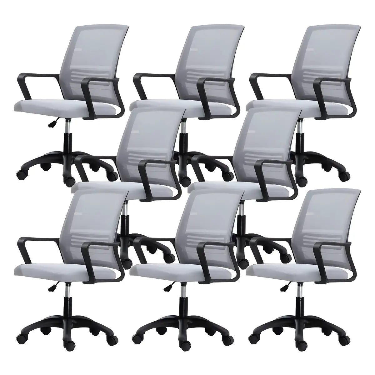 White Swivel Contemporary Mesh Ergonomic Office Chair Image - 19