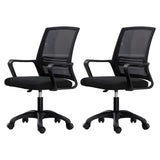 White Swivel Contemporary Mesh Ergonomic Office Chair Image - 3