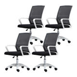 White Swivel Contemporary Mesh Ergonomic Office Chair Image - 48