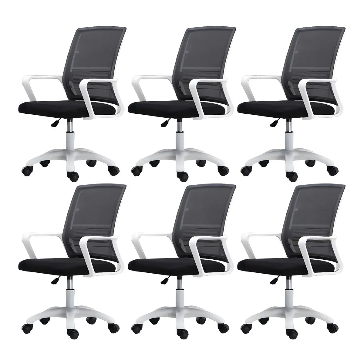 White Swivel Contemporary Mesh Ergonomic Office Chair Image - 49