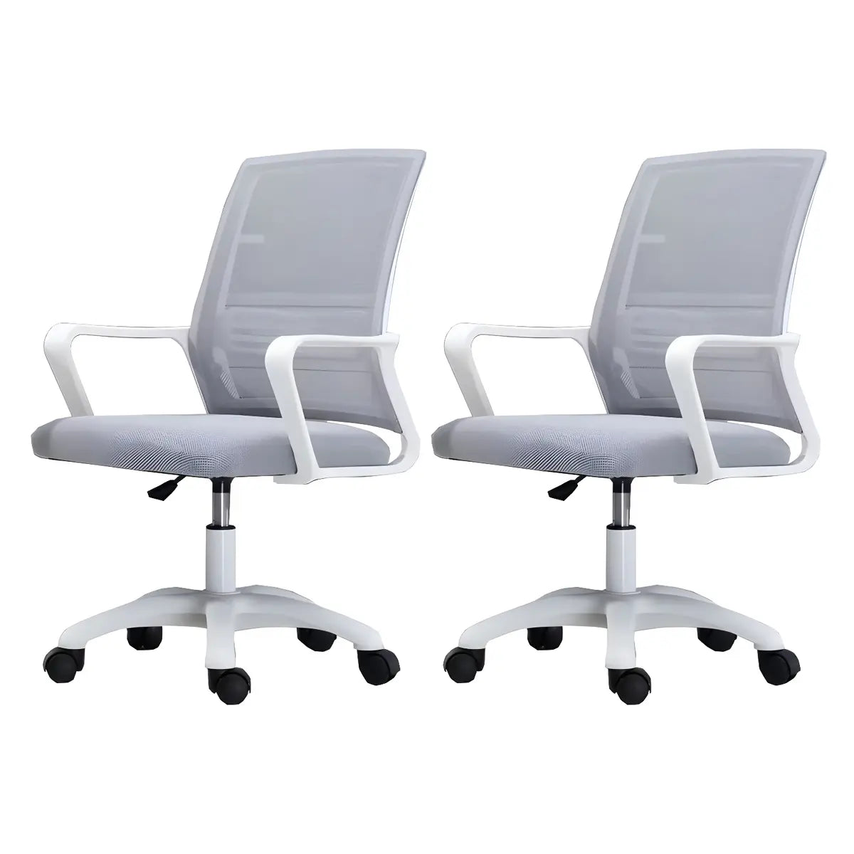 White Swivel Contemporary Mesh Ergonomic Office Chair Image - 52