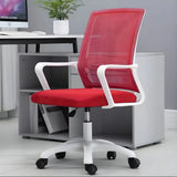 White Swivel Contemporary Mesh Ergonomic Office Chair Image - 56