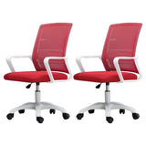 White Swivel Contemporary Mesh Ergonomic Office Chair Image - 57