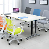 White Swivel Contemporary Mesh Ergonomic Office Chair Image - 6