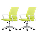 White Swivel Contemporary Mesh Ergonomic Office Chair Image - 67