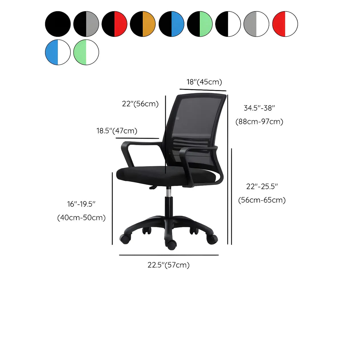 White Swivel Contemporary Mesh Ergonomic Office Chair 