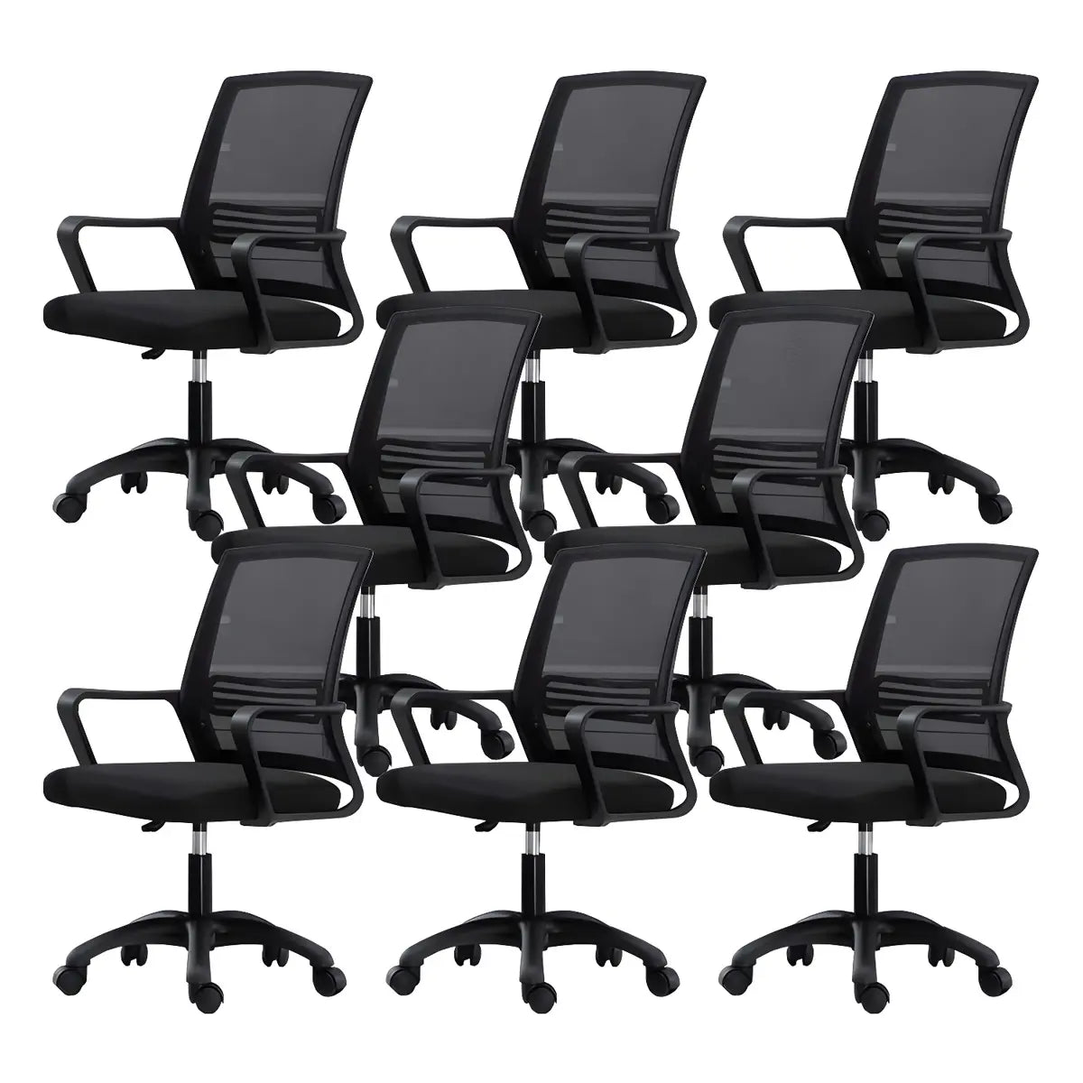 White Swivel Contemporary Mesh Ergonomic Office Chair Image - 9