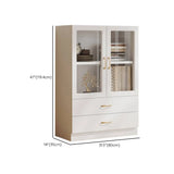 White Tall Freestanding Glass Storage Display Cabinet Image - 19