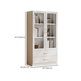 White Tall Freestanding Glass Storage Display Cabinet Image - 21