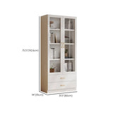 White Tall Freestanding Glass Storage Display Cabinet Image - 26