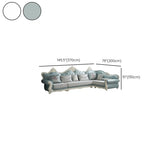 White Tech Cloth Carving Round Arm Tufted Sofa Chaise #size