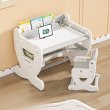 White Toddler Arts Desk Chair 2 Piece Set with Storage Image - 6