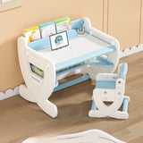 White Toddler Arts Desk Chair 2 Piece Set with Storage Image - 7