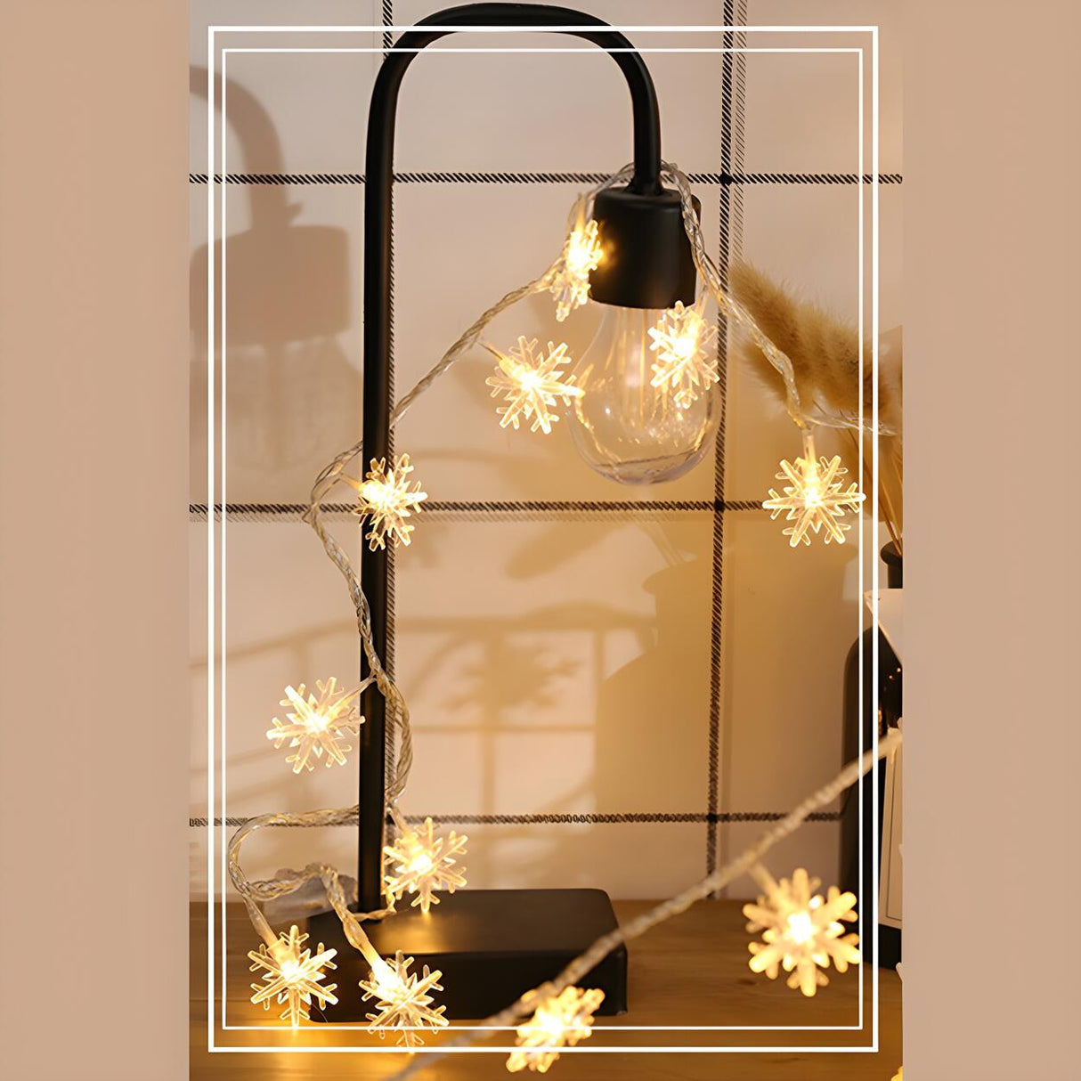 White Trendy Snowflake LED Christmas String Lights Image - 12