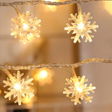 White Trendy Snowflake LED Christmas String Lights Image - 9