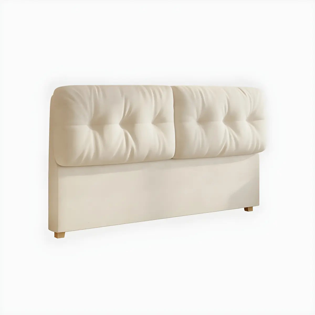 White Tufted Rectangular Upholstered Panel Headboard Image - 10