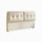 White Tufted Rectangular Upholstered Panel Headboard Image - 10