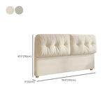 White Tufted Rectangular Upholstered Panel Headboard #size