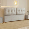 White Tufted Rectangular Upholstered Panel Headboard Image - 2