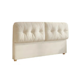 White Tufted Rectangular Upholstered Panel Headboard Image - 6