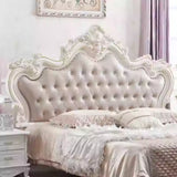 White Tufted Upholstered Portman-Shape Twin Headboard Image - 1